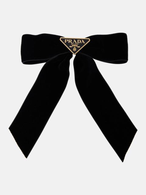 Prada Bow-detail velvet hair clip