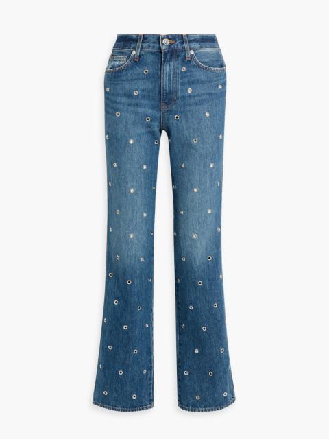 VERONICA BEARD Dylan eyelet-embellished high-rise straight-leg jeans