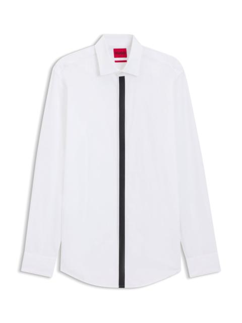 HUGO EASY-IRON SLIM-FIT SHIRT IN COTTON POPLIN