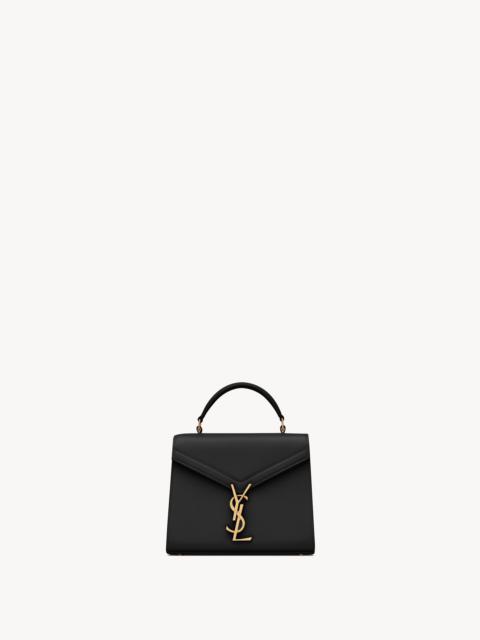 SAINT LAURENT CASSANDRA MINI TOP HANDLE BAG IN GRAIN DE POUDRE EMBOSSED LEATHER