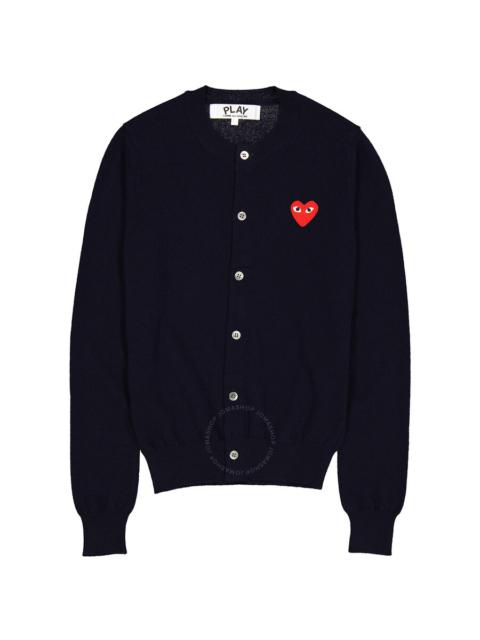 Comme Des Garçons Comme Des Garcons Ladies Heart Logo Cardigan In Navy
