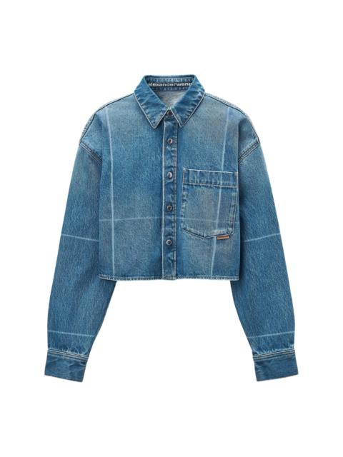 Alexander Wang Foldline Denim Cropped Shirt