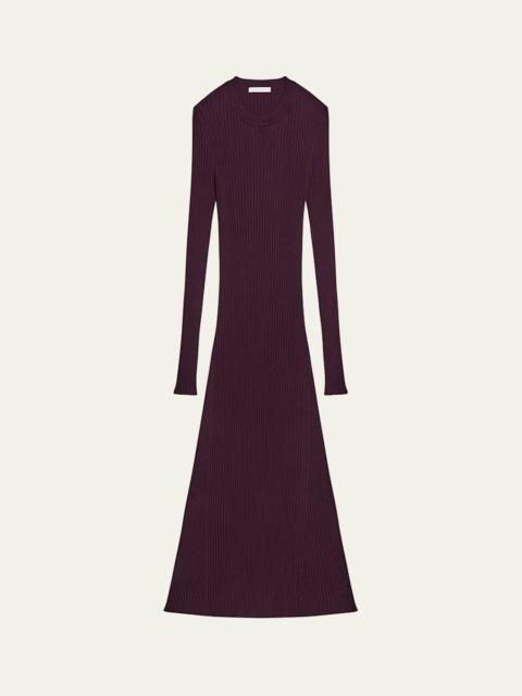 Helmut Lang Open-Back Ribbed Wool Dress