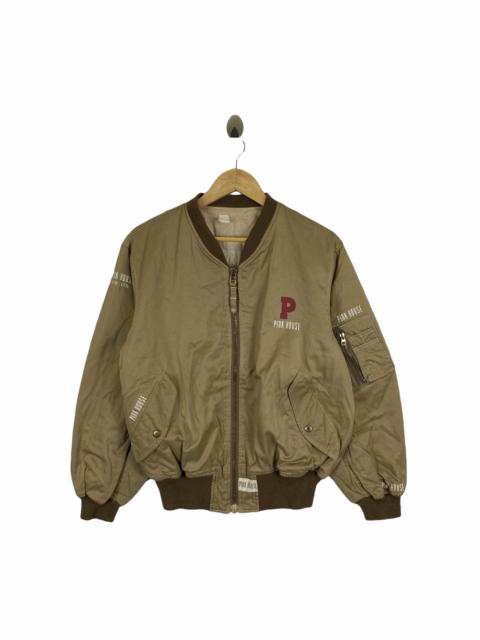 Other Designers Vintage - VINTAGE PINK HOUSE BIG LOGO ZIPPER BOMBER FLIGHT JACKET