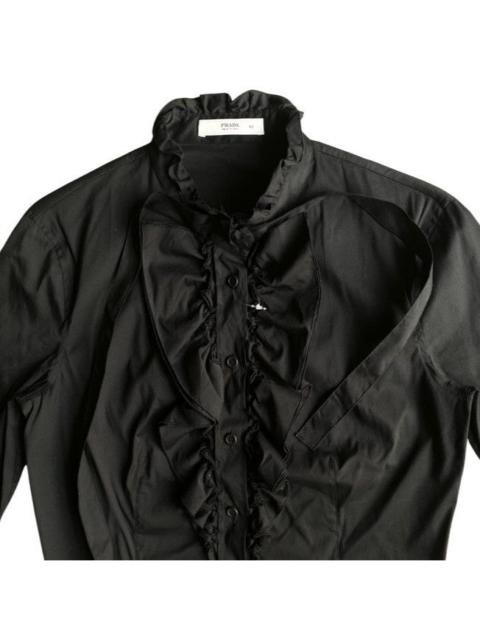 Prada Prada Black Ruffle Stretch Shirt