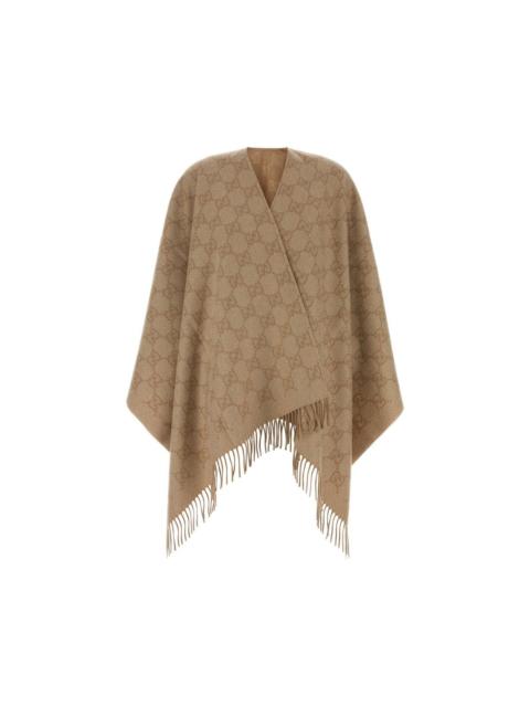 GUCCI GUCCI Embroidered Cashmere Blend Cape New And Authentic (Wom