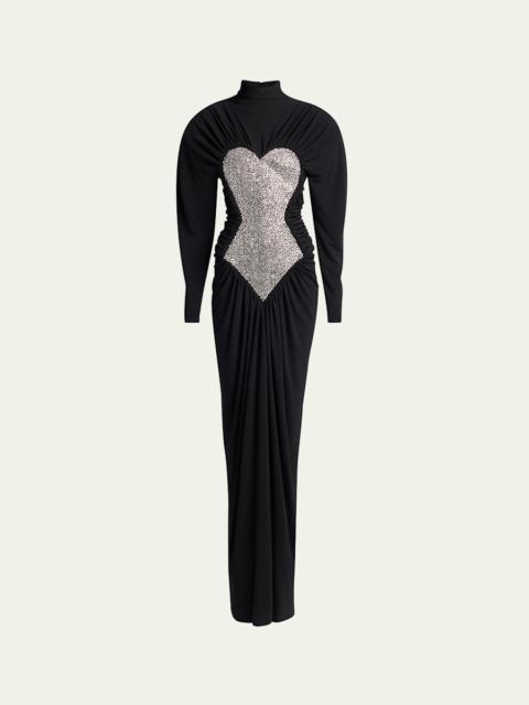 Stella McCartney Gathered Crystal Body Contour Gown