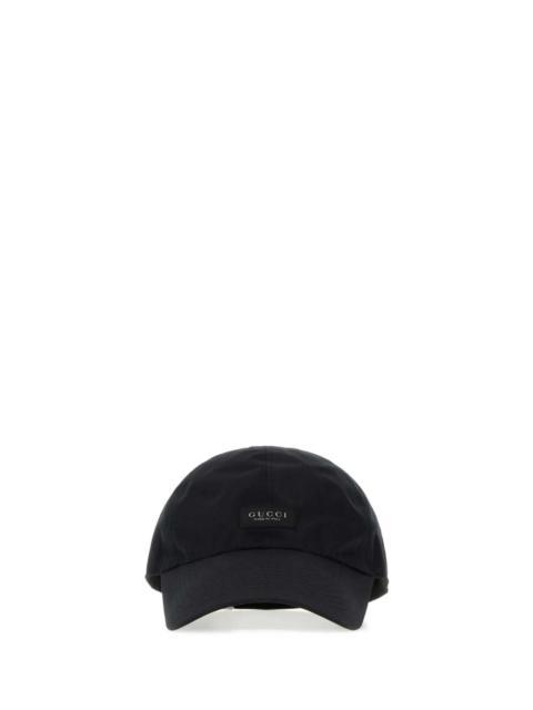 GUCCI Gucci Men Black Gabardine Baseball Cap