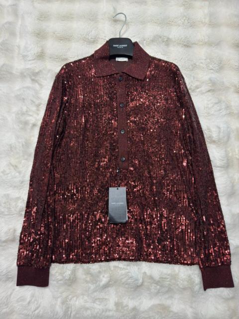 SAINT LAURENT Saint Laurent (YSL) Brand-New Runway Beaded and Sequined Shirt