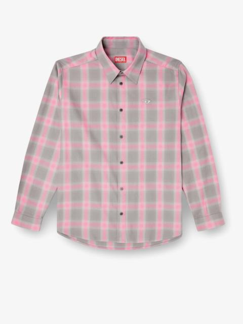 Diesel Diesel S-Simply Check Cotton Blend Shirt