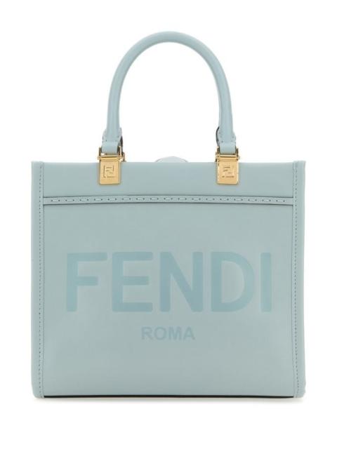 Fendi Woman Powder Blue Leather Small Sunshine Shopping Bag