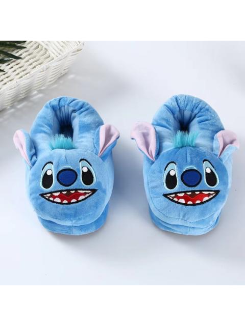 Other Designers Cute Anime Lilo & Stitch Blue Kawaii Plush Indoor Slippers Adult Kids Warm Shoes Home