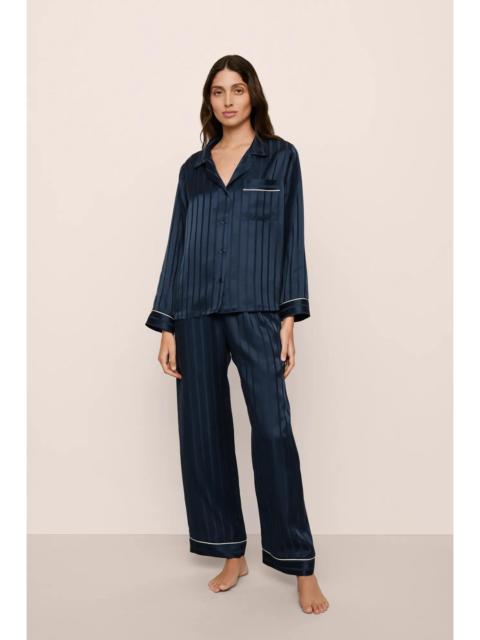 eberjey Inez Washable Silk Jacquard Long PJ Set