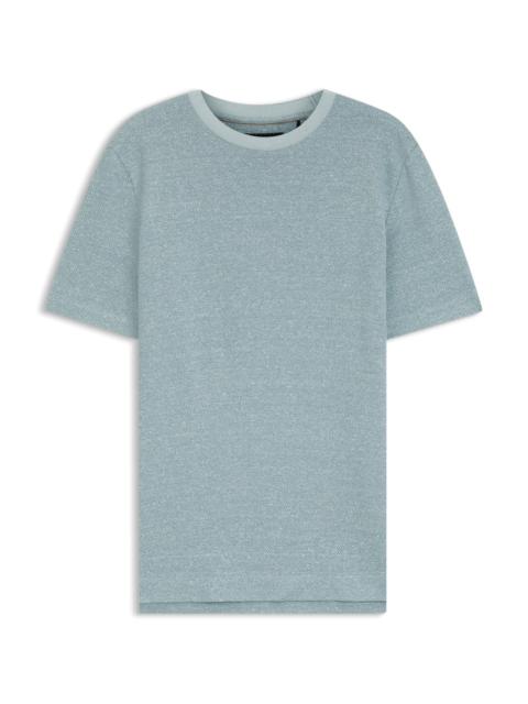 BOSS MOULINE T-SHIRT IN COTTON, LINEN AND SILK