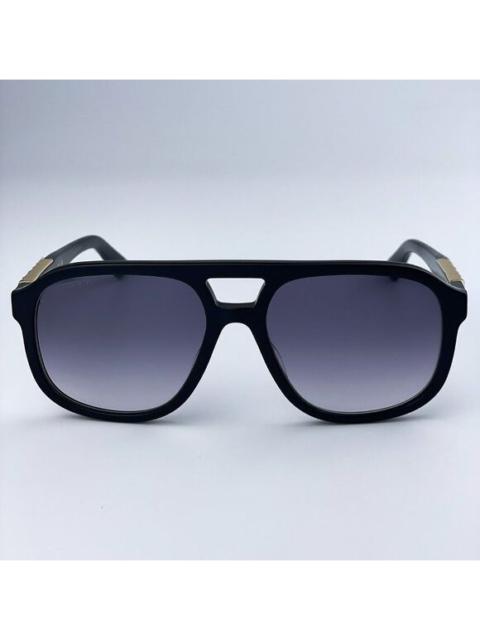 GUCCI NEW Gucci GG1188S 002 Black Grey Gradient Pilot Unisex Sunglasses
