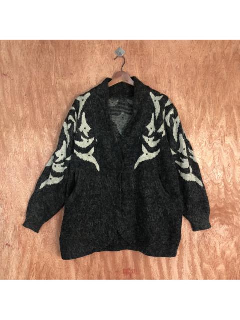 Other Designers Homespun Knitwear - Patterned Cardigan Mohair Knit Sweater