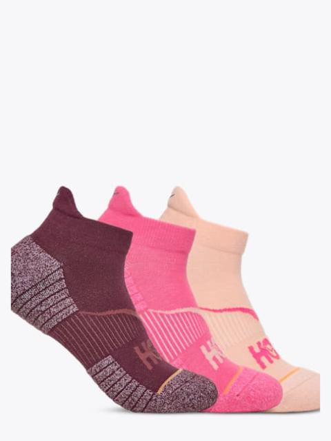 HOKA No-Show Run Sock 3-Pack in Black Cherry/Electric Rose/Rose Latte
