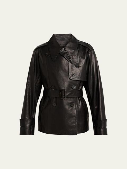 HEIRLOME Iggy Belted Leather Trench Jacket