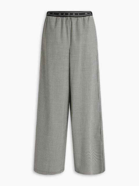 Marni Gingham jacquard wide-leg pants