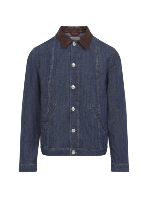 Brunello Cucinelli Leather Collar Jacket