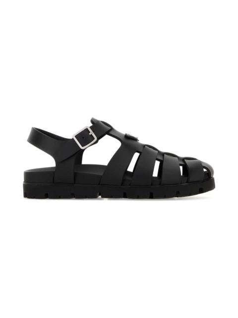 Prada Black Leather Sandals