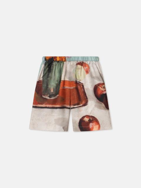 Nanushka Printed Silk Twill Shorts