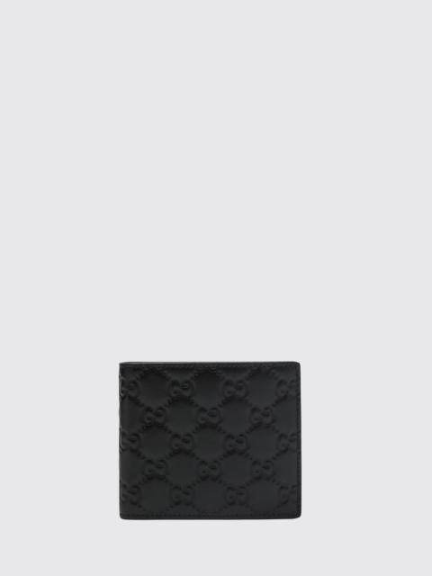 GUCCI Gucci Men Gg Emblem Embossed Leather Wallet Gucci