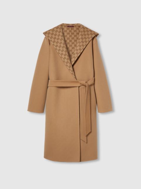 GUCCI Reversible GG silk wool blend coat