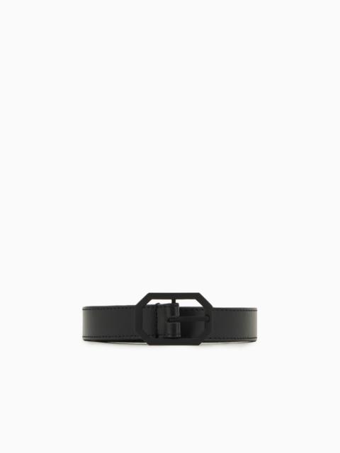 EMPORIO ARMANI Smooth leather belt