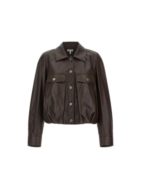 Loewe LOEWE Brown Leather Jacket New & Authentic (Women's size:6;