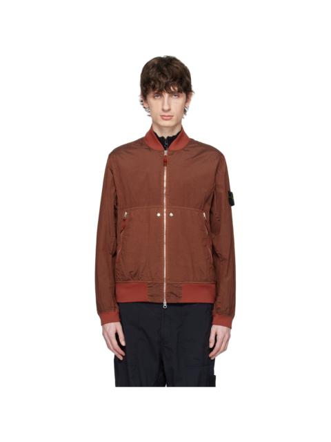 Stone Island Burgundy Nylon Metal Watro-TC ECONYL Bomber Jacket