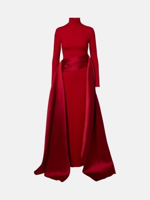 SOLACE LONDON Olivia satin-trimmed gown