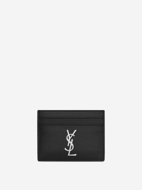 SAINT LAURENT LOGO LEATHER CARD HOLDER