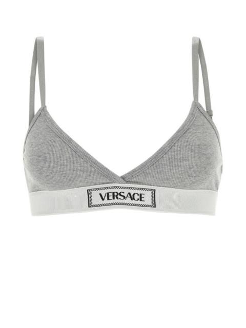 Versace Woman Grey Stretch Cotton Bra