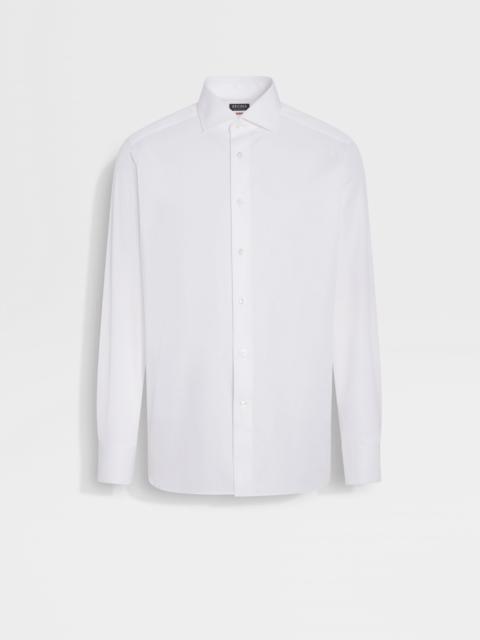 ZEGNA WHITE MICRO-STRIPED CENTOVENTIMILA COTTON SHIRT