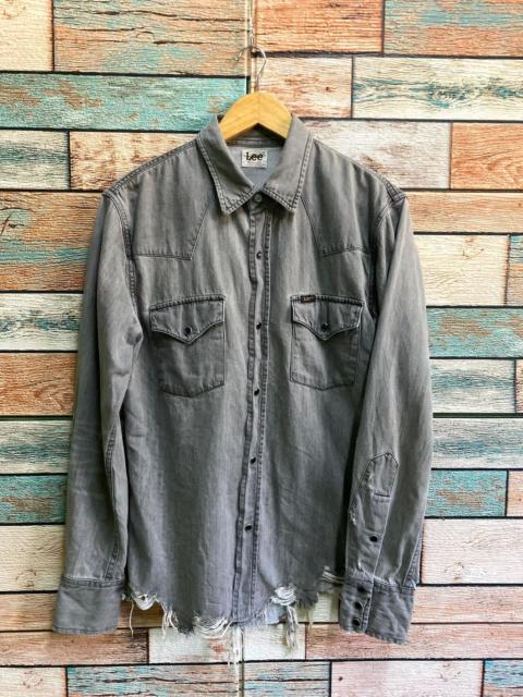 Other Designers Vintage 50s Lee Sanforized Grey Twill Western Shirt Jacket