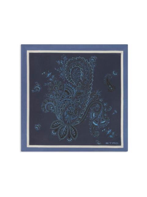 paisley-print silk square pocket