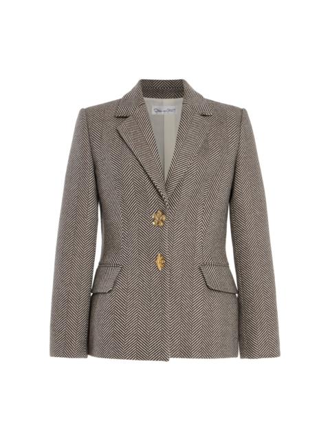 Oscar de la Renta Tailored Cashmere-Blend Blazer taupe