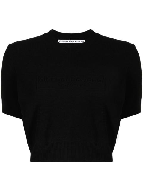 Alexander Wang ALEXANDER WANG Women Embossed Logo Ribbed Short Sleeve Tee