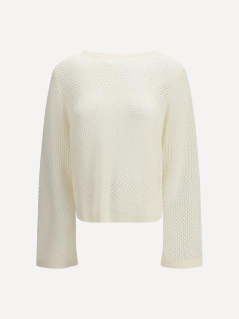 Allude perforated boatneck Jumper