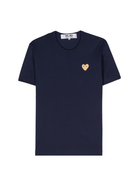 Comme des Garçons PLAY UNISEX SHORT SLEEVE GOLD HEART - NAVY