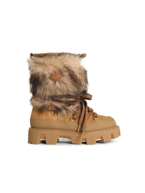 Moncler Moncler 'PEAK Après' Suede Boots And Camel Beige Shearling