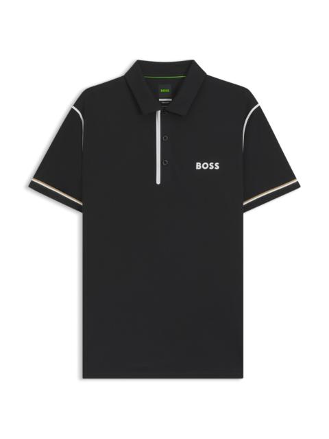 BOSS ACTIVE PADDY GOLF POLO SHIRT IN RIPSTOP FABRIC