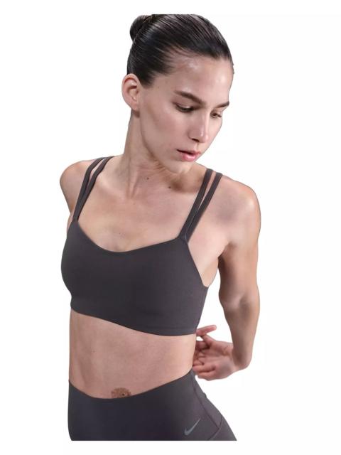 Nike Women's Zenvy Strappy Light-Support Padded Sports Bra -Grey