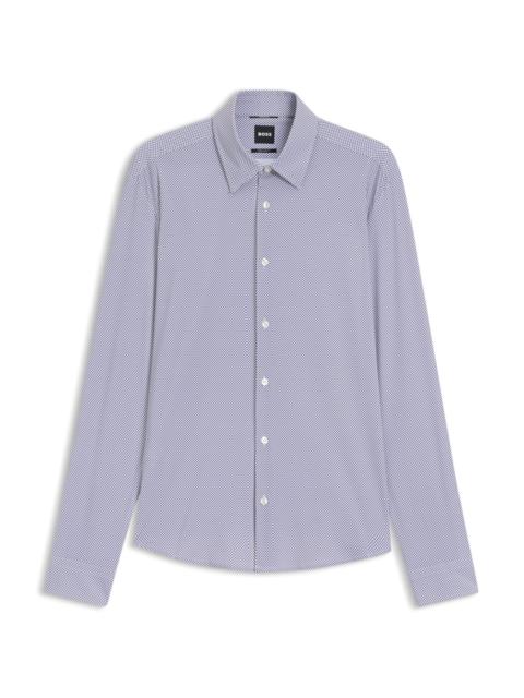 BOSS PRINTED REGULAR-FIT SHIRT IN PERFORMANCE-STRETCH JERSEY