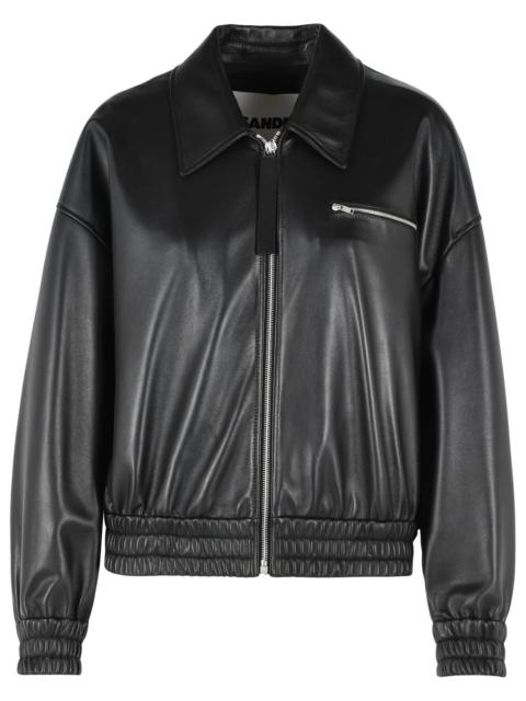 Jil Sander Jil Sander Black Leather Bomber Jacket Women