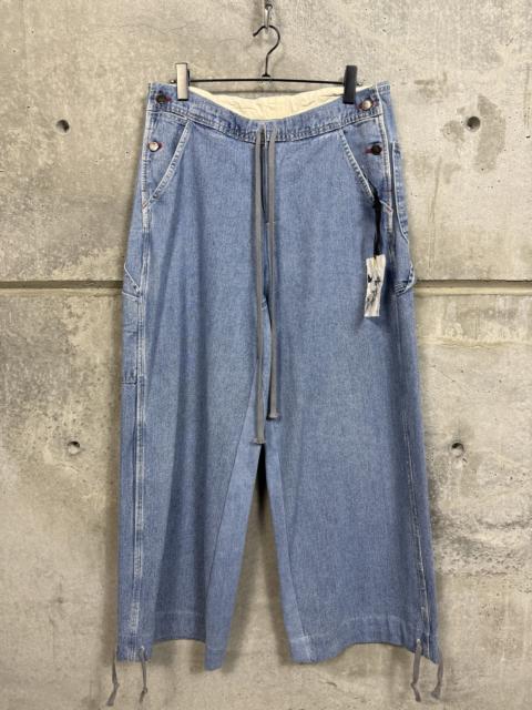 Greg Lauren $1250 Greg Lauren Overall Wide Leg Jeans