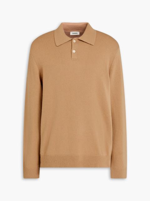 Sandro Wool and cashmere-blend polo sweater