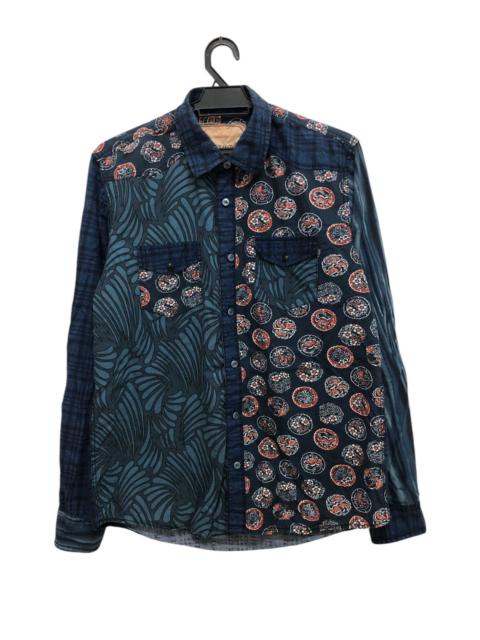 Other Designers Desigual - Y2K 🔥 BATIK ABSTRACT PATTERN BLUE INDIGO KAPITAL INSPIRED
