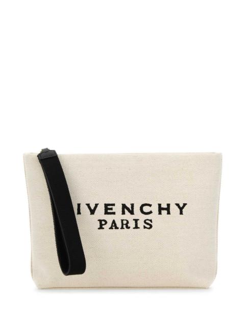 Givenchy Givenchy Women Ivory Canvas Pouch